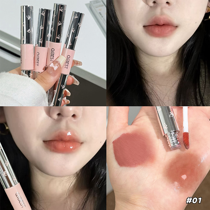 Lip Tint Korean - QIBEST Doppia Testa Lip Gloss Velluto